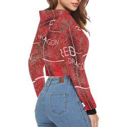 RED DRAGON All Over Print Crop Hoodie for Women (Model H22) - Image 3