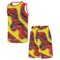 RED CHEESE All Over Print Basketball Uniform - Image 5