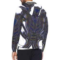 BLUE WHITE Unisex All Over Print Windbreaker (Model H23) - Image 2