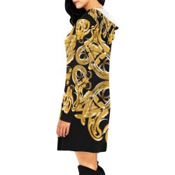 GOLDFLAKE All Over Print Hoodie Mini Dress (Model H27) - Image 4