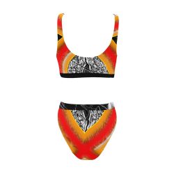 Red Cross Sport Top & High-Waisted Bikini Swimsuit (Model S07) - Image 5