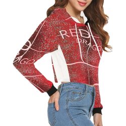 RED DRAGON All Over Print Crop Hoodie for Women (Model H22) - Image 2