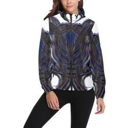 BLUE WHITE Unisex All Over Print Windbreaker (Model H23) - Image 3