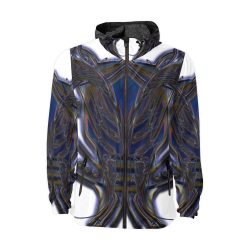 BLUE WHITE Unisex All Over Print Windbreaker (Model H23) - Image 4