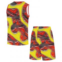 RED CHEESE All Over Print Basketball Uniform - Image 6