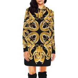 GOLDFLAKE All Over Print Hoodie Mini Dress (Model H27) - Image 2