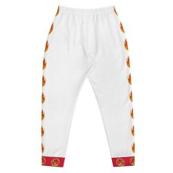 Ki-M design/FIRE EDITION/ Men's Joggers - white with fire - Image 3