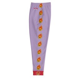 Ki-M design/FIRE EDITION/ Men's Joggers - light purple with fire - Image 4