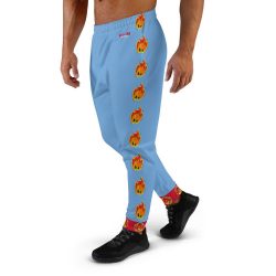 Ki-M design/FIRE EDITION/ Men's Joggers - blue with fire - Image 3