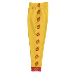 Ki-M design/FIRE EDITION/ Men's Joggers - yellow with fire - Image 4