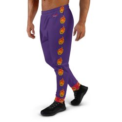 Ki-M design/FIRE EDITION/ Men's Joggers - purple with fire - Image 3