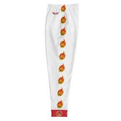 Ki-M design/FIRE EDITION/ Men's Joggers - white with fire - Image 4