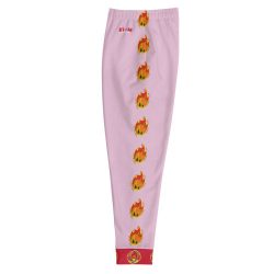 Ki-M design/FIRE EDITION/Men's Joggers - pink with fire - Image 4