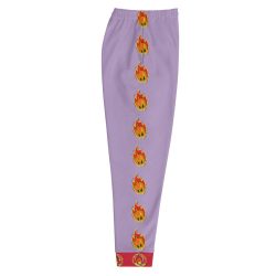 Ki-M design/FIRE EDITION/ Men's Joggers - light purple with fire - Image 2