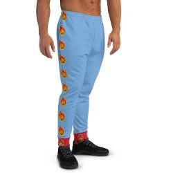 Ki-M design/FIRE EDITION/ Men's Joggers - blue with fire - Image 2