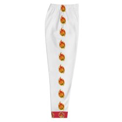 Ki-M design/FIRE EDITION/ Men's Joggers - white with fire - Image 2