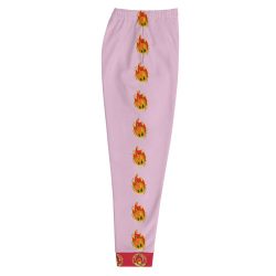 Ki-M design/FIRE EDITION/Men's Joggers - pink with fire - Image 2