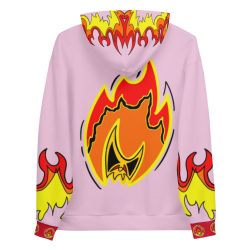 Ki-M design/FIRE EDITION/Unisex Hoodie - pink with fire - Image 2