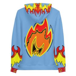 Ki-M design/FIRE EDITION/Unisex Hoodie - blue with fire - Image 2