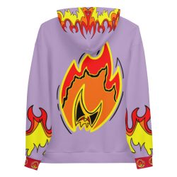 Ki-M design/FIRE EDITION/Unisex Hoodie - light purple with fire - Image 2