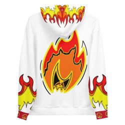 Ki-M design/FIRE EDITION/Unisex Hoodie - white with fire - Image 2