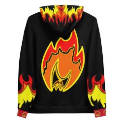 Ki-M design/FIRE EDITION/Unisex Hoodie - black with fire - Image 2