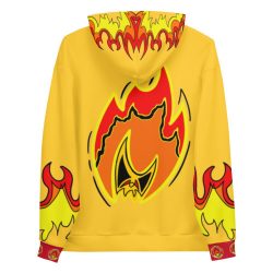 Ki-M design/FIRE EDITION/Unisex Hoodie - yellow with fire - Image 2