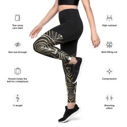 GOLDEN ZEBRA/Sports Leggings - Image 3