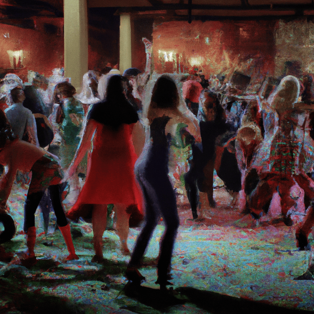 A group of dancing peoples in a disco.