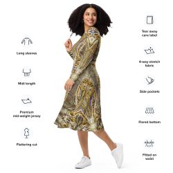 Women's GOLDEN AGE Long Sleeve Midi Dress - Stylish & Comfortable - Image 6