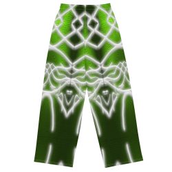 Organic green unisex wide-leg pants - Image 2