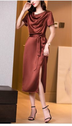 Silk satin dress - Image 3