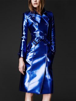 Women's Leather High Fashion Coat Slim Fit - Image 7