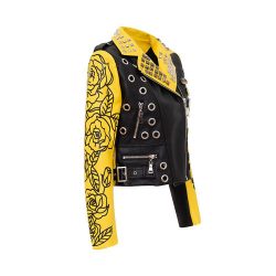 Personalized Graffiti Print Motorcycle Leather Jacket - Image 2